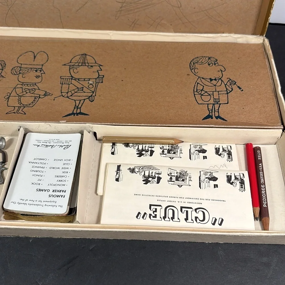 Vintage 1963 Clue Board Game by Parker Brothers – Detective Game